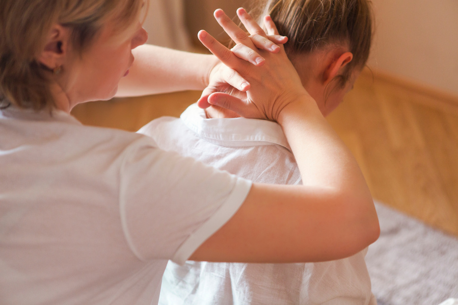 Head and shoulders massage in spa salon